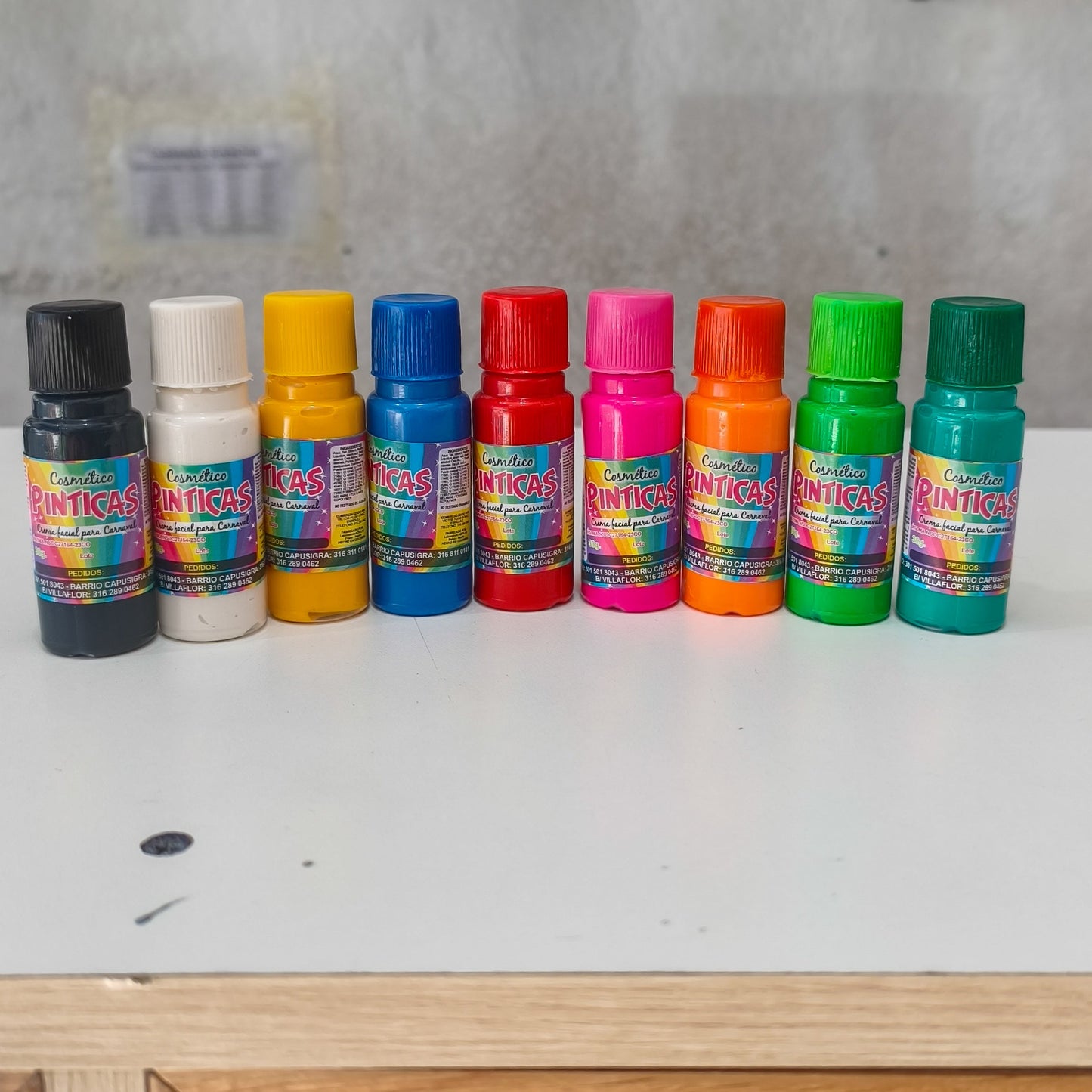 Pinturas Para Carnaval Pinticas 30gr – Colores Surtidos De Alta Intensidad Para Rostro Y Cuerpo