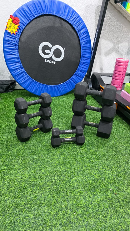 Mancuernas Hexagonales De Hierro Fundido Nacional – Pesas De 5 A 50 Lbs Para Entrenamiento De Fuerza