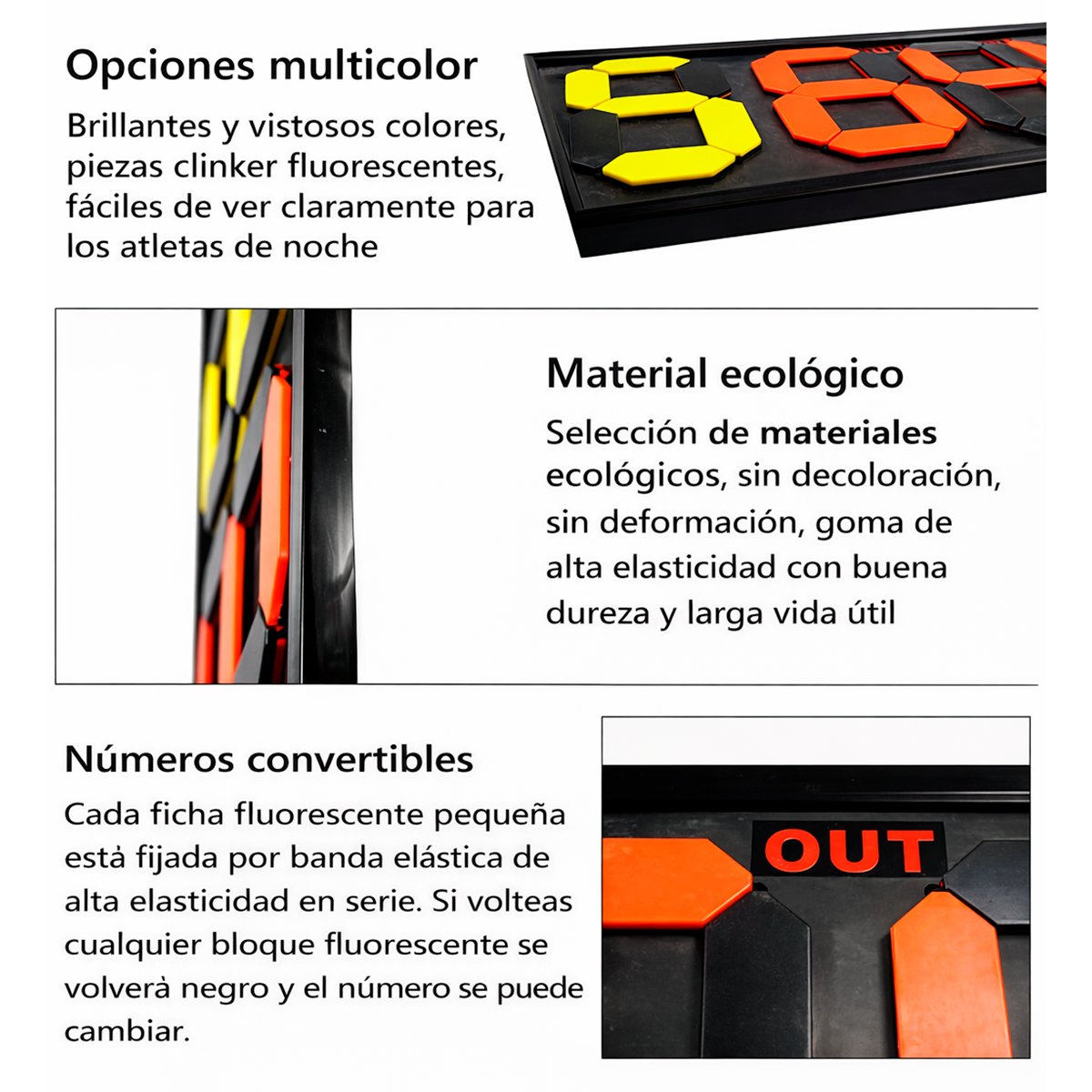 Marcador Deportivo Manual 83x37cm – Tablero De Puntuación Portátil Para Fútbol, Baloncesto Y Eventos Deportivos