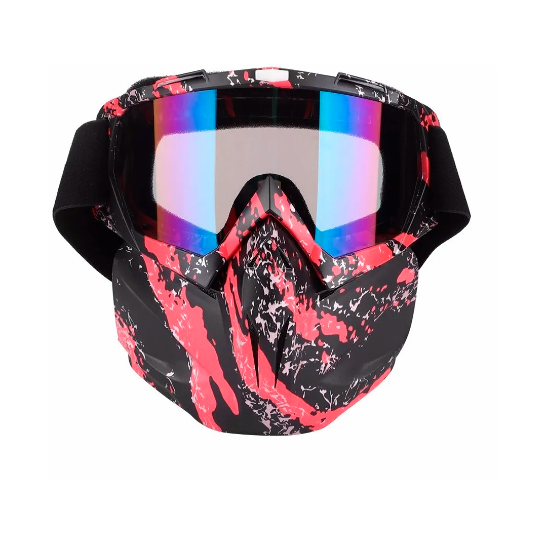 Máscara Táctica 2 En 1 Con Gafas Integradas – Protección Para Motocross, Airsoft, Ciclismo Y Actividades Outdoor