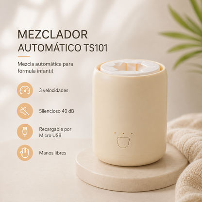 Mezclador Automático de Biberón Recargable TS101 con 3 Velocidades