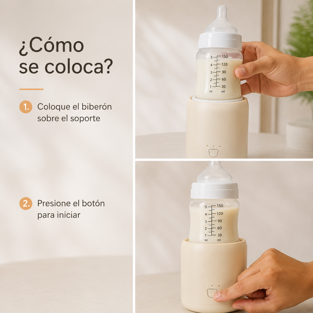 Mezclador Automático de Biberón Recargable TS101 con 3 Velocidades