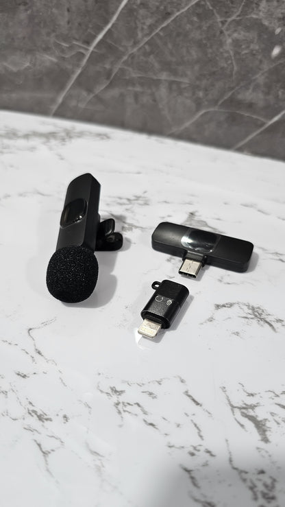Micrófono Inalámbrico de Solapa para Celular – Compatible con iPhone y Android