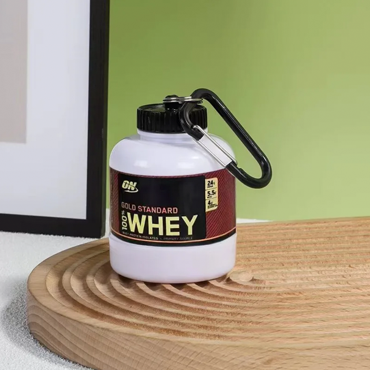 Mini Contenedor Portátil De Polvo Para Suplementos – Bote Llavero Recargable Con Mosquetón