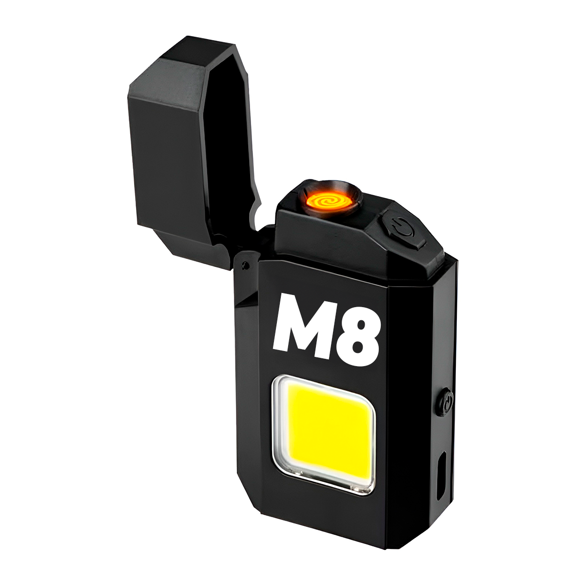 Mini Linterna LED Y Encendedor Recargable – Diseño Portátil M8 Con Luz COB Y Carga USB