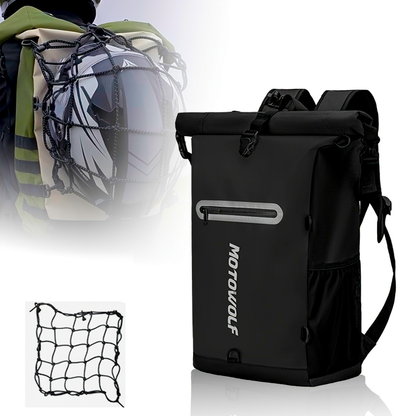 Mochila Motowolf Impermeable 29L – Con Compartimento Para Bolsa De Hidratación Y Red Porta Casco