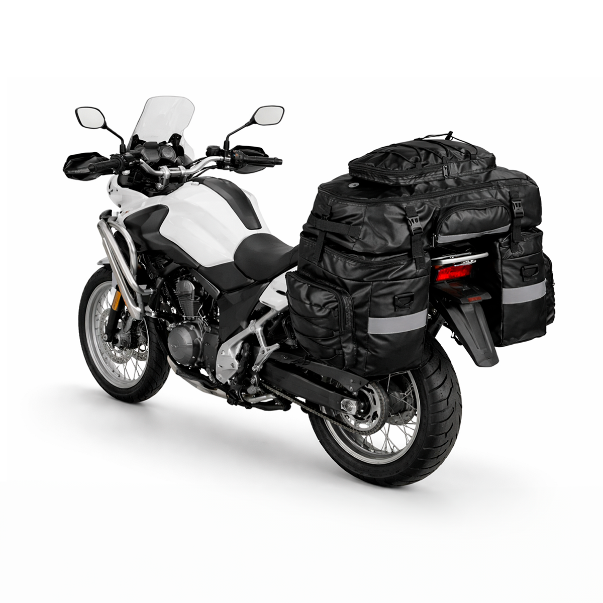 Mochila Portaequipajes 3 En 1 Para Moto – Alforjas Laterales Y Bolsa Superior Impermeable