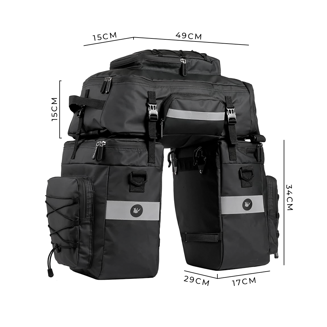 Mochila Portaequipajes 3 En 1 Para Moto – Alforjas Laterales Y Bolsa Superior Impermeable