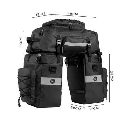 Mochila Portaequipajes 3 En 1 Para Moto – Alforjas Laterales Y Bolsa Superior Impermeable