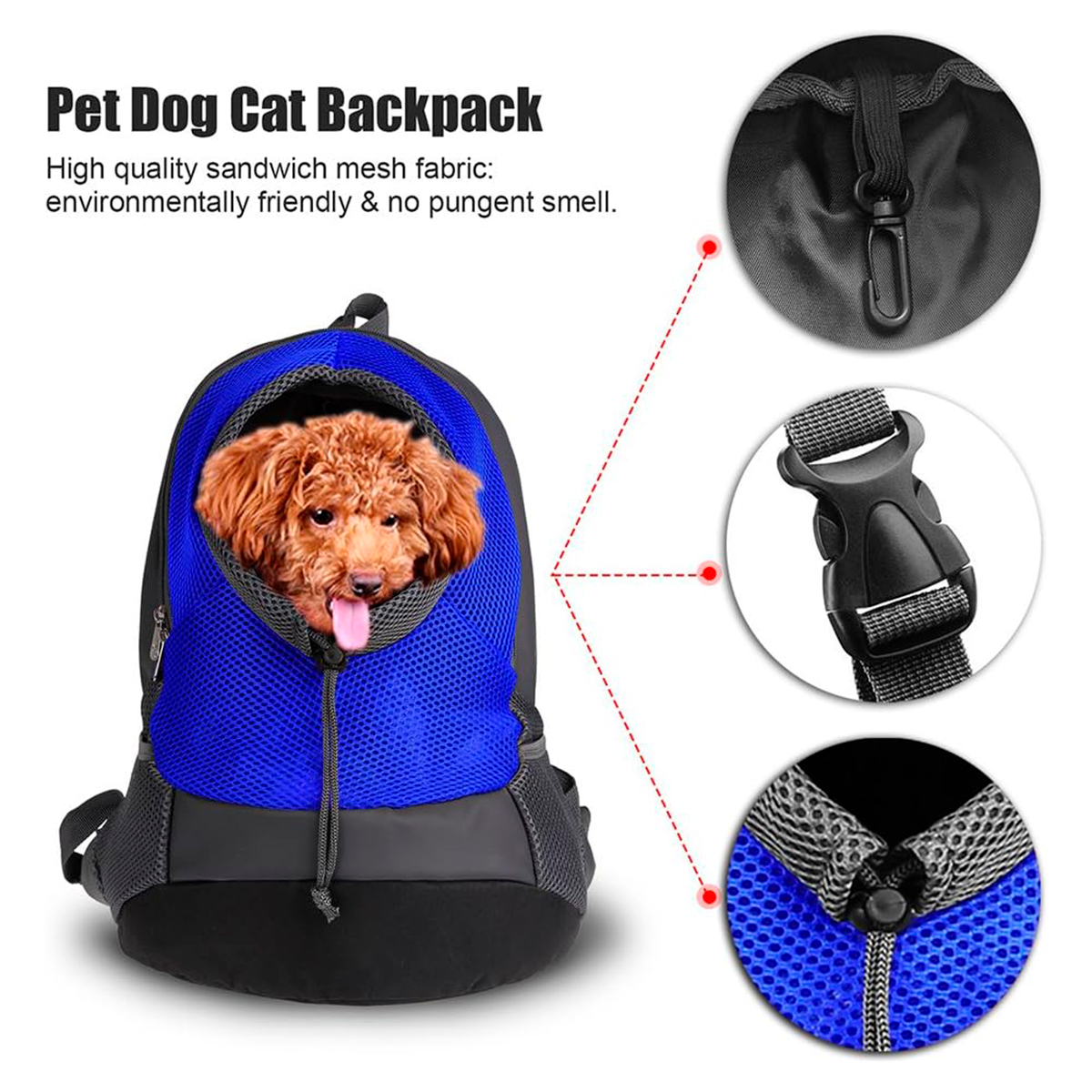 Mochila Transportadora Para Perros Y Gatos – Diseño Frontal Transpirable Con Arnés Interno De Seguridad