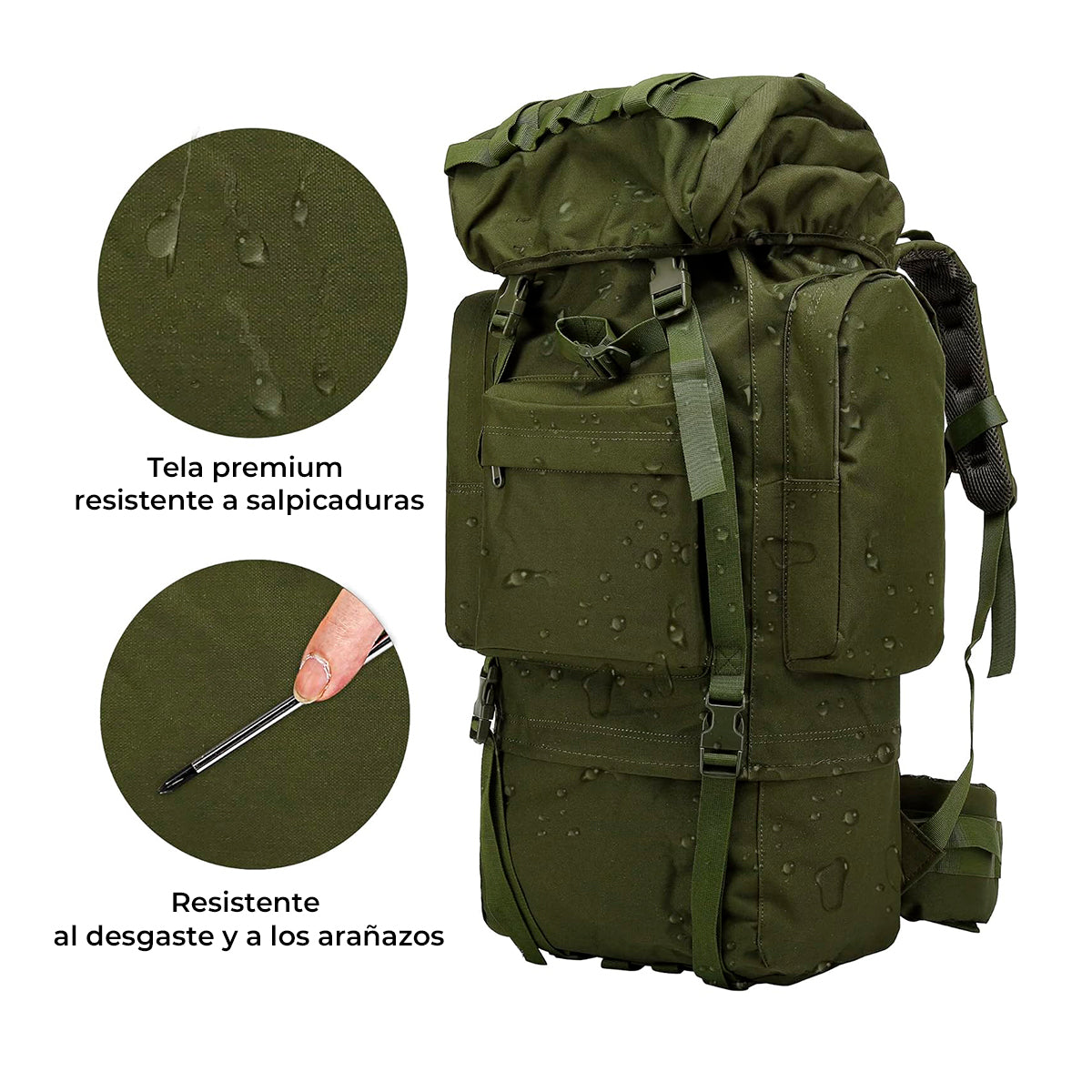 Mochila Tula Policial Militar Táctica Camping Impermeable 65 Litros