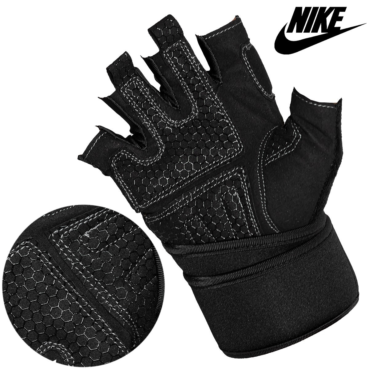 Guantes Nike Deportivos Gym Crossfit Bicicleta – Medio Dedo Con Agarre Antideslizante Y Correa Ajustable