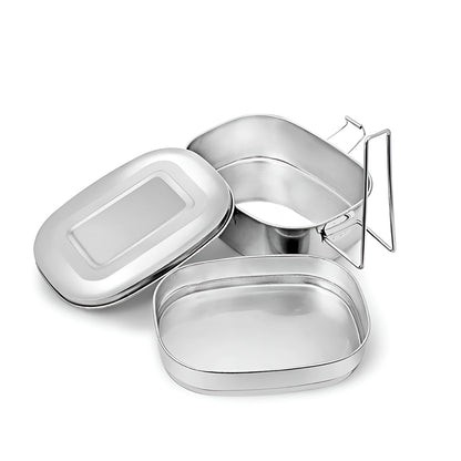 Olla Samovar Táctica De Acero Inoxidable – Contenedor Doble Con Tapa Hermética Y Soporte Plegable Para Alimentos