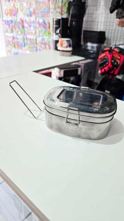 Olla Samovar Táctica De Acero Inoxidable – Contenedor Doble Con Tapa Hermética Y Soporte Plegable Para Alimentos