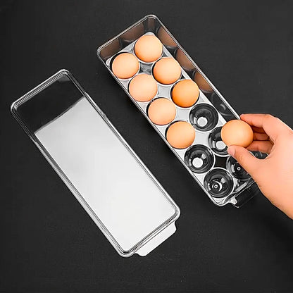 Organizador Envase Contenedor De 12 Huevos Con Tapa De Plástico