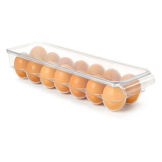 Organizador Envase Contenedor De 12 Huevos Con Tapa De Plástico