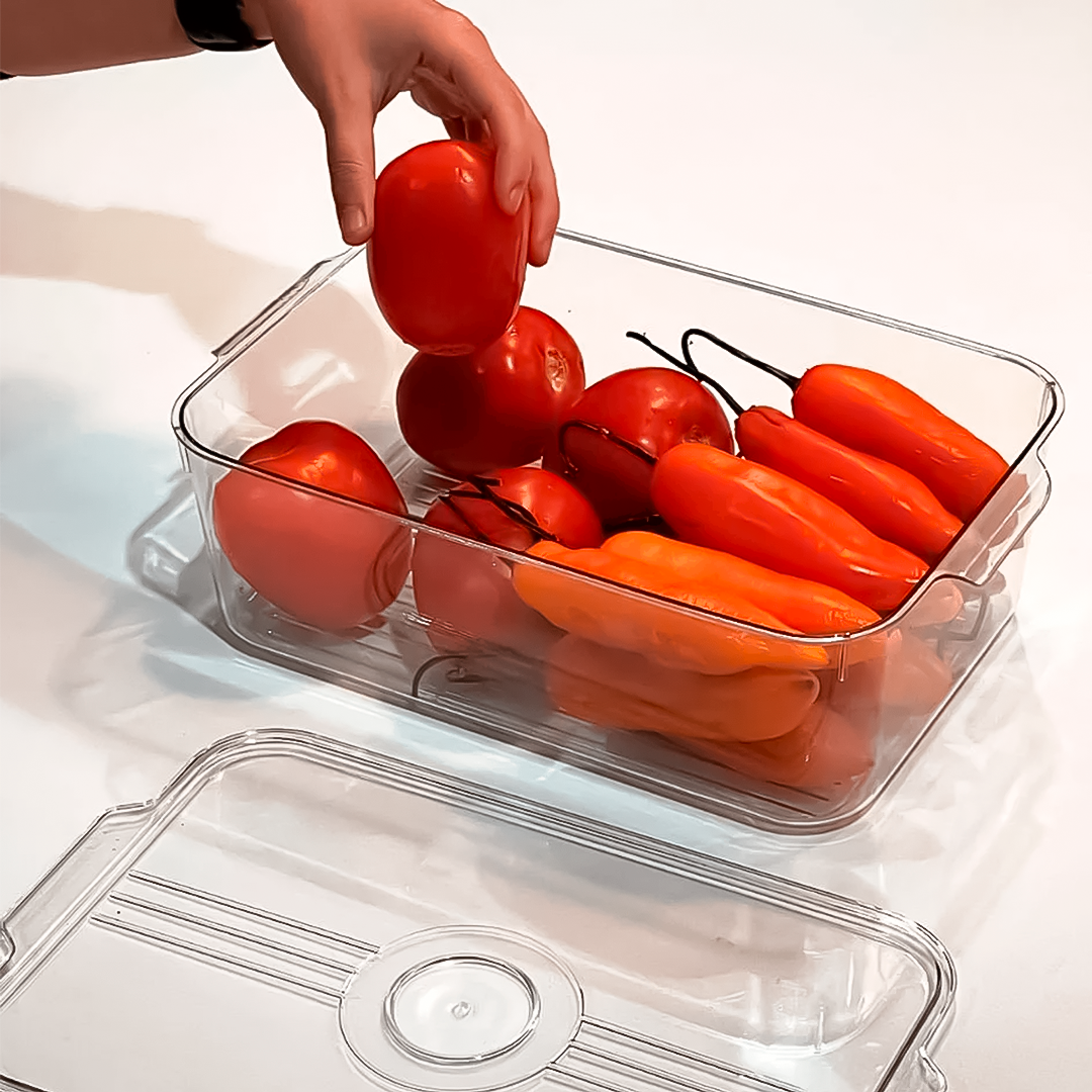 Organizador Envase Contenedor De Alimento Con Tapas De Plástico Cocina Refrigerador