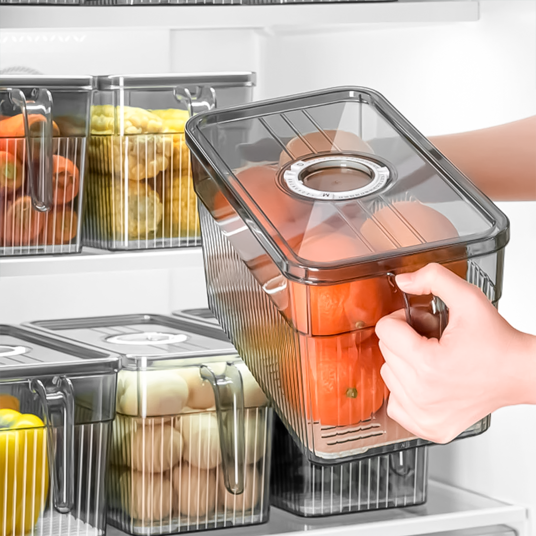 Organizador Envase Contenedor De Alimento Con Tapas Herméticas De Plástico Cocina Refrigerador