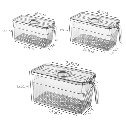 Organizador Envase Contenedor De Alimento Con Tapas Herméticas De Plástico Cocina Refrigerador