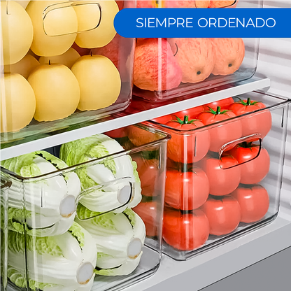 Organizador Envase Contenedor De Alimento Con Tapas Herméticas De Plástico Cocina Refrigerador