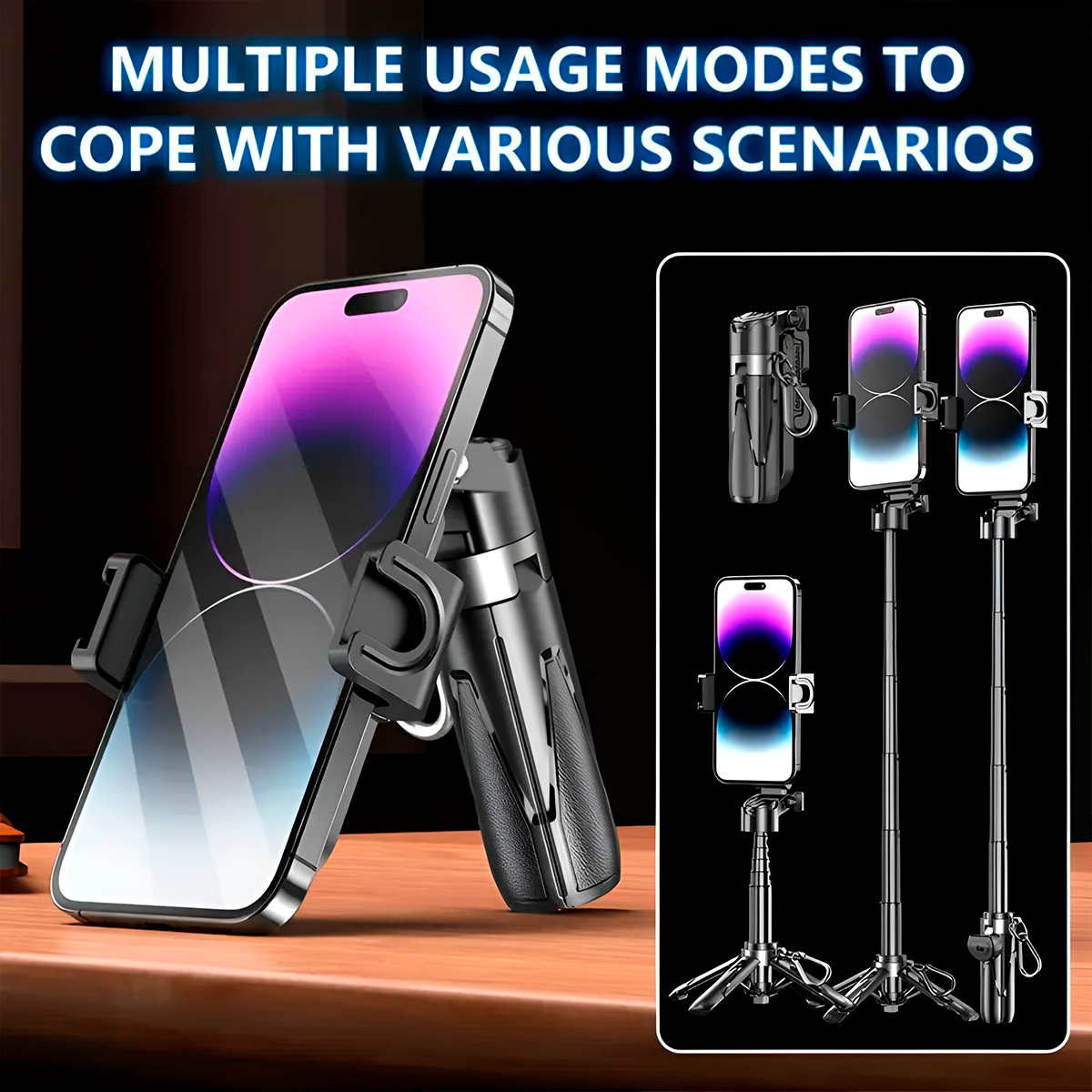 Palo Selfie Retráctil Con Trípode Y Control Remoto – Soporte Giratorio 360° Para Teléfonos Inteligentes