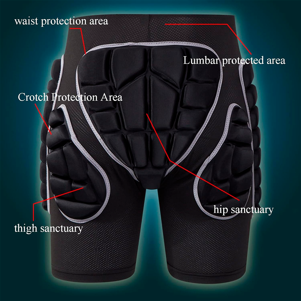 Pantaloneta Short Pantalón Corto Acolchado Deportivo – Protector De Cadera Y Coxis Con Almohadilla Transpirable Para Deportes Extremos