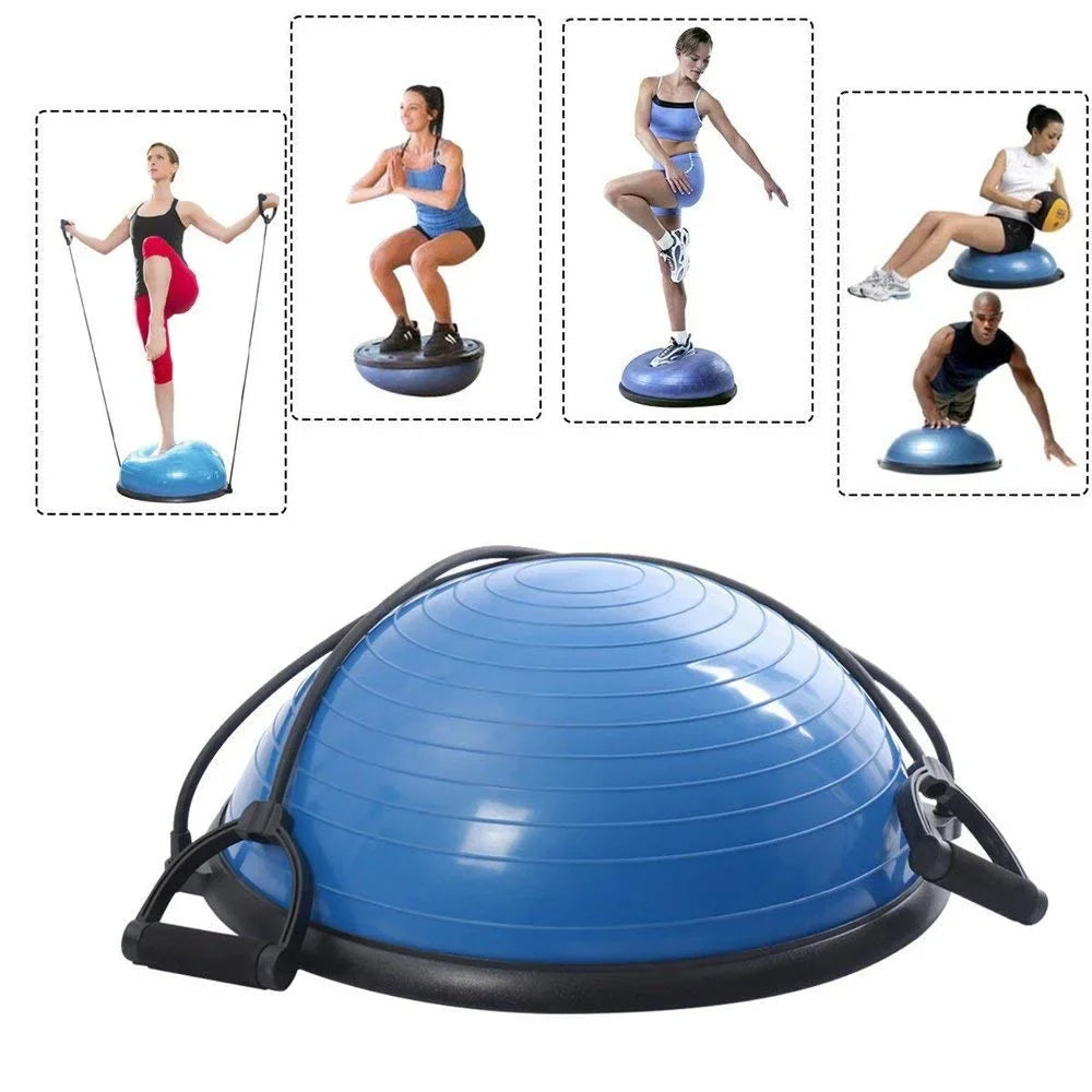 Pelota Bosu Bozu Equilibrio Fitness + Ligas + Inflador Yoga