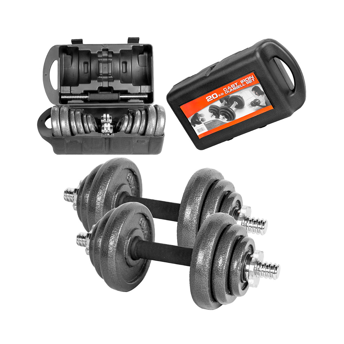 Mancuernas Regulables 20Kg Con Maletín – Set De Pesas Ajustables Con Tuerca De Seguridad Para Entrenamiento De Fuerza En Casa
