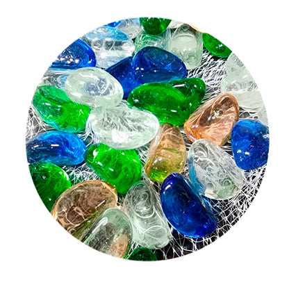 Piedras De Cristal Decorativas Para Jardín Y Acuario 593-30  – Diseño Irregular Multicolor Para Jarrones, Terrarios Y Caminos