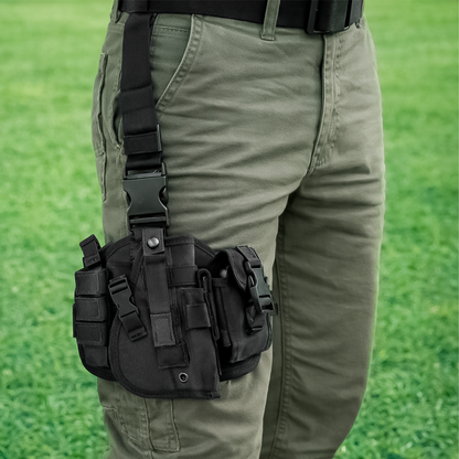 Piernera Táctica Universal Para Pistola Militar – Sistema Molle Con Accesorios Desmontables Y Ajuste Rápido
