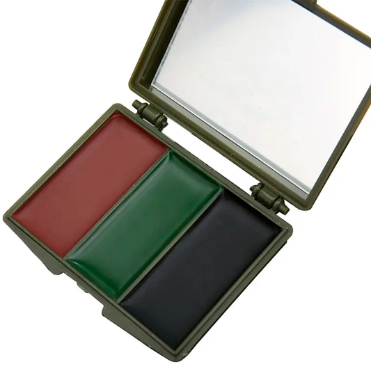 Pintura Facial Camuflaje Militar 3 Colores – Con Espejo Incorporado, Resistente Al Sudor Y Fácil De Remover