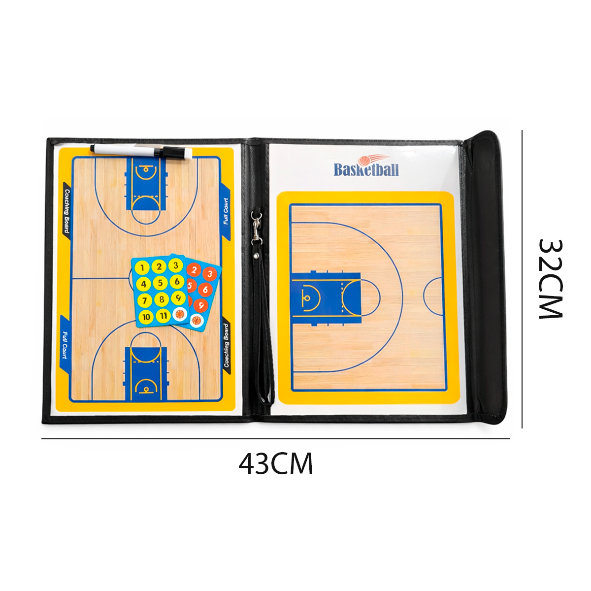 Pizarra Táctica Magnética De Básquetbol Plegable – Tablero Con 24 Fichas Y Marcador Para Entrenadores