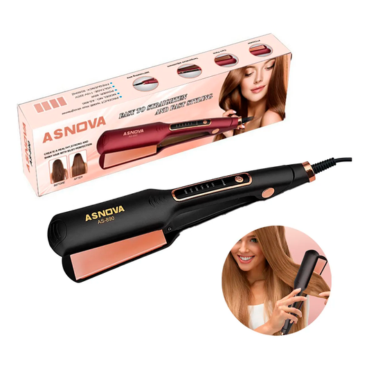 Plancha Para Cabello Asnova AS890 – Placas De Titanio, Ideal Para Tratamientos De Keratina