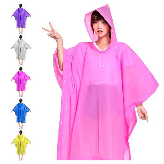 Poncho De Lluvia Reutilizable De Eva – Impermeable Unisex Para Viajes Y Actividades Al Aire Libre
