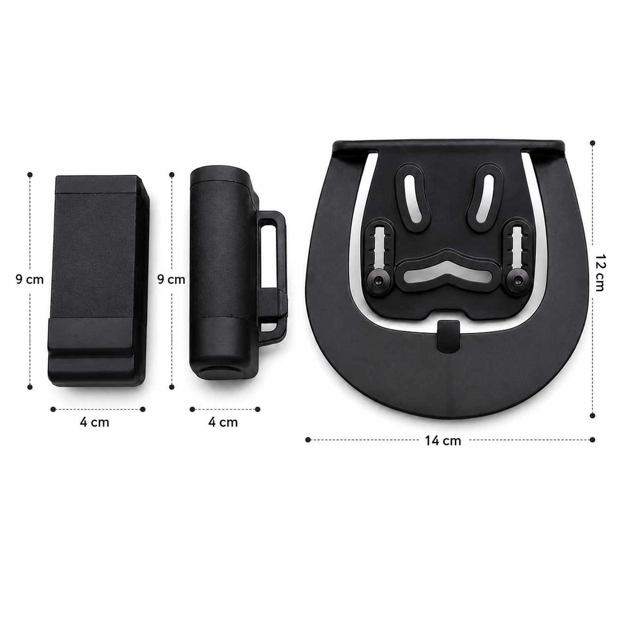 Porta Linterna Y Porta Cargador Tipo Paddle Con Doble Montaje – Estuche Rígido Para Correa Y Pantalón