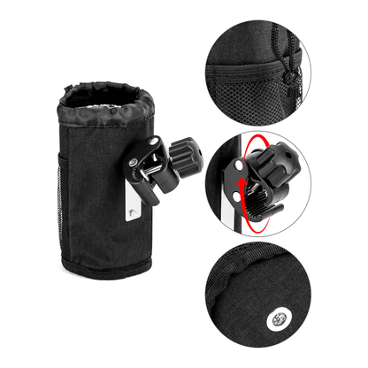 Portabotellas Universal Para Moto / Bicicleta – Soporte Ajustable De Malla Con Fijación Al Manillar