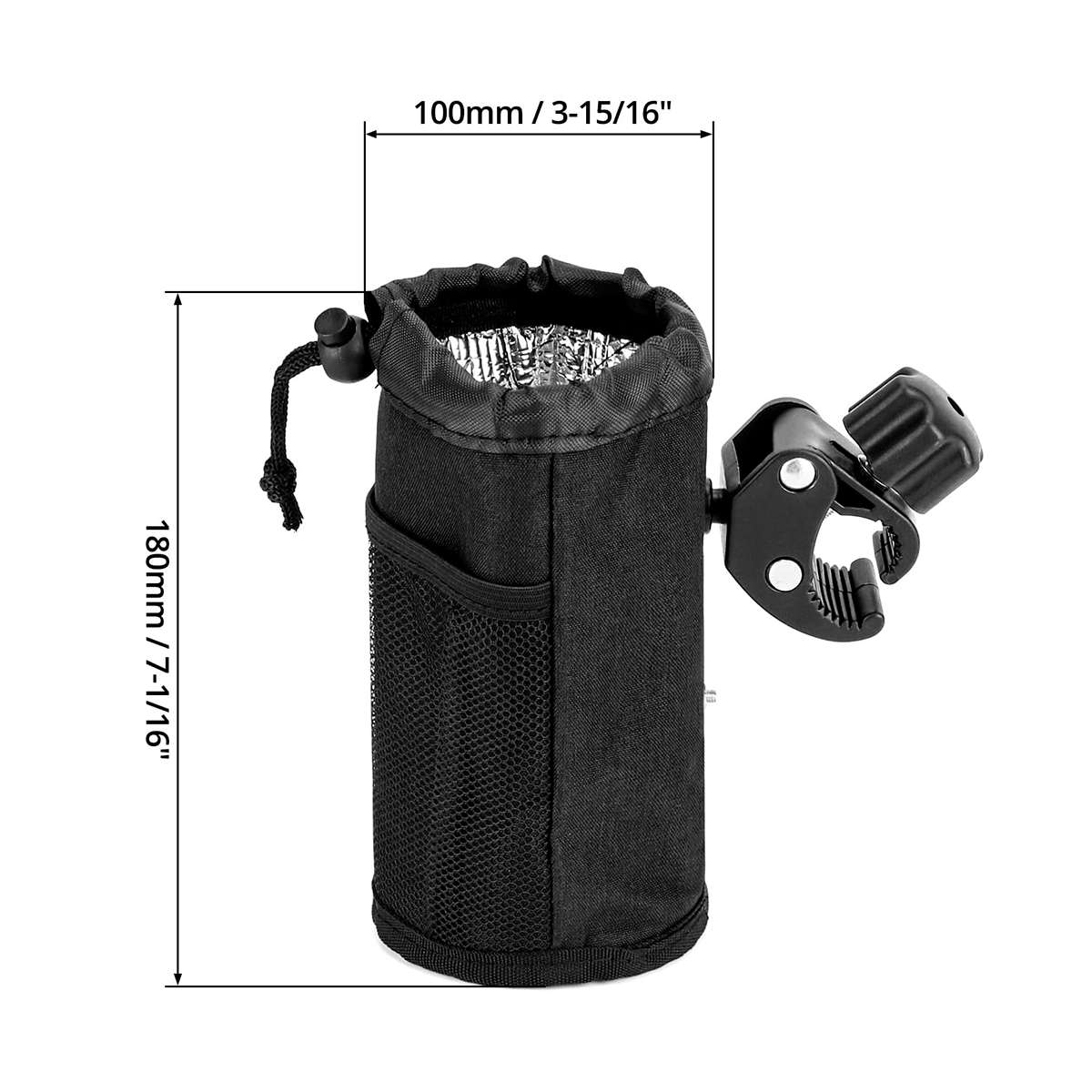 Portabotellas Universal Para Moto / Bicicleta – Soporte Ajustable De Malla Con Fijación Al Manillar