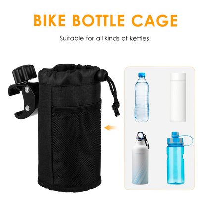 Portabotellas Universal Para Moto / Bicicleta – Soporte Ajustable De Malla Con Fijación Al Manillar