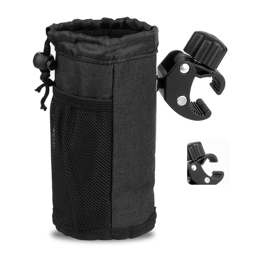 Portabotellas Universal Para Moto / Bicicleta – Soporte Ajustable De Malla Con Fijación Al Manillar