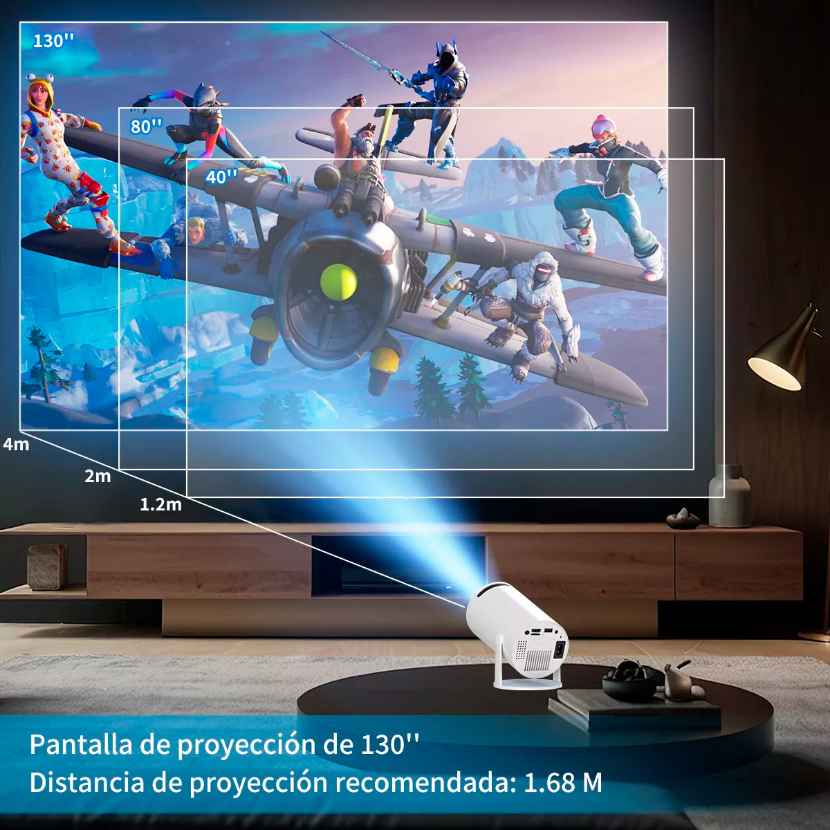 Proyector Portátil Profesional FM-Hy300 Pro 4k Hd Wifi Futurem