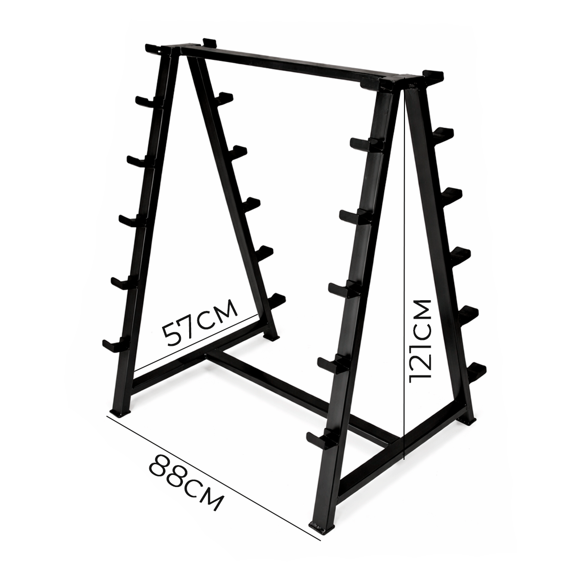 Rack Metálico Para Barras De Peso Fijo – Soporte Reforzado Doble Cara Para 12 Barras De Gimnasio