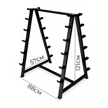 Rack Metálico Para Barras De Peso Fijo – Soporte Reforzado Doble Cara Para 12 Barras De Gimnasio