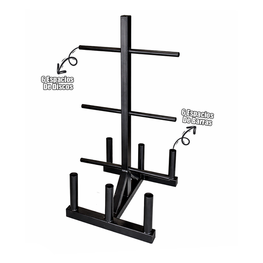 Rack Porta Pesas Estandar – Soporte Metálico Para Discos Y Barras Con Capacidad De 300 Kg