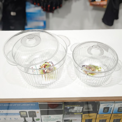 Recipiente Acrílico Con Tapa Para Cocina – Bowl Transparente Multiuso Para Frutas, Ensaladas Y Alimentos