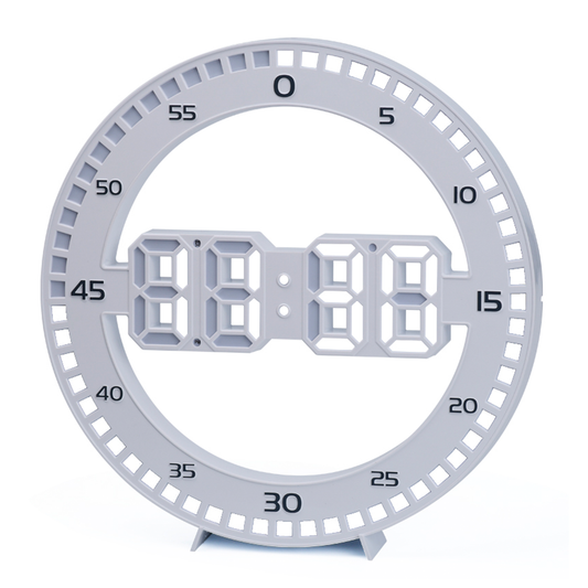 Reloj Digital Redondo LED De Pared O Escritorio – Pantalla Grande Con Hora, Fecha Y Alarma