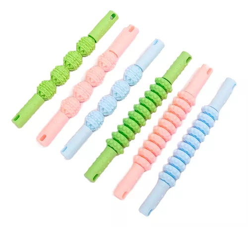 Rodillo De Masaje Muscular Fitness 41cm – Masajeador Manual Con Ruedas Lisas O Texturadas Para Relajación Y Recuperación Deportiva