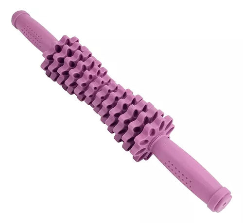 Rodillo De Masaje Muscular M6 Fitness 41cm – Masajeador Manual Con Ruedas Engranadas Onduladas Para Estimulación Profunda Y Relajación Total