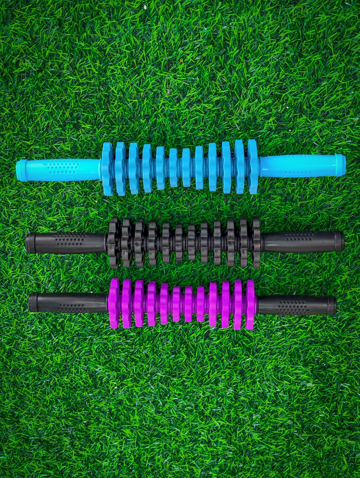 Rodillo De Masaje Muscular M6 Fitness 41cm – Masajeador Manual Con Ruedas Engranadas Onduladas Para Estimulación Profunda Y Relajación Total