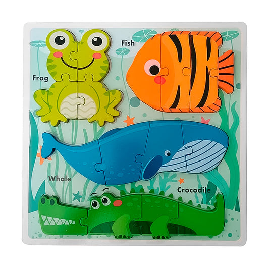 Rompecabezas De Animales 3D De Madera Infantil – Juguete Educativo Para Niños De 3 A 5 Años