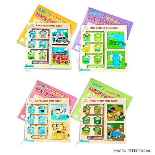 Rompecabezas Laberinto Imantado Infantil – Tablero De Madera Con Piezas Educativas Para Niños